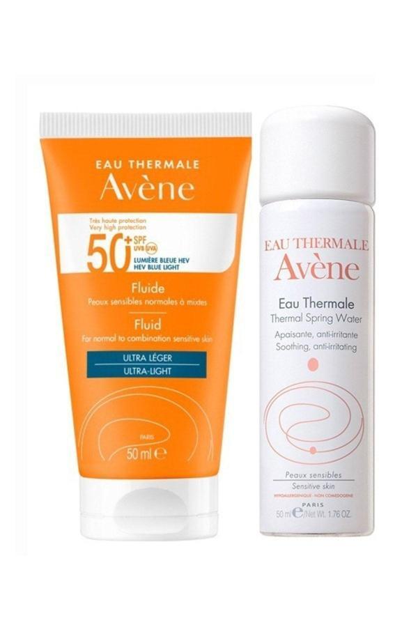 Avene Fluide Spf 50+ Normal Veya Karma Ciltler İçin Yüksek Korumalı Güneş Kremi 50 Ml + Termal Su 50Ml - Image 1
