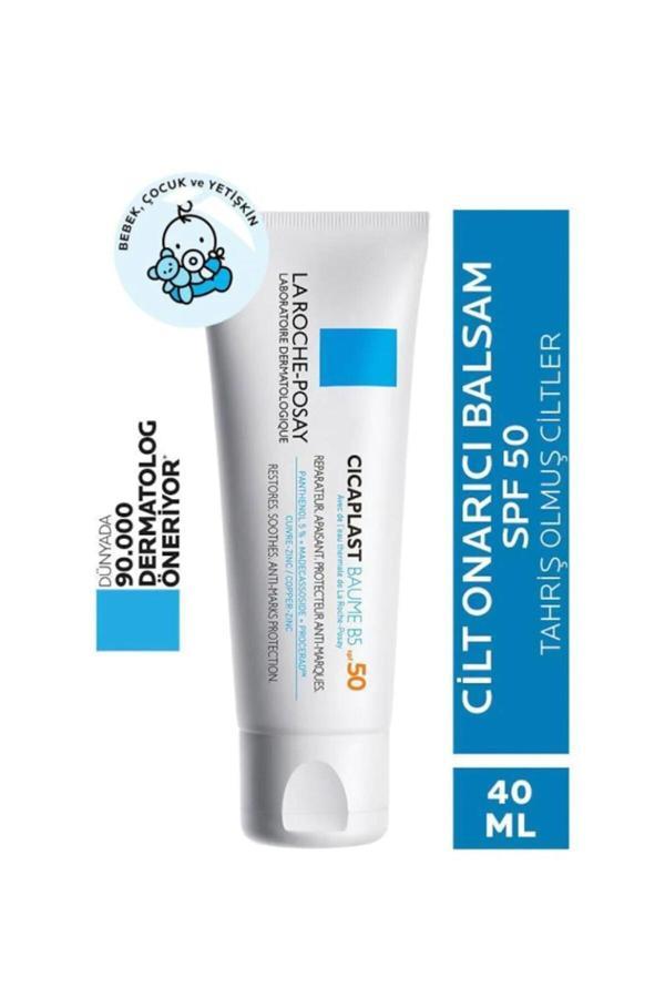 La Roche-Posay Cicaplast Baume B5+ Spf50+ Güneş Koruyucu İçeren Onarıcı Bakım Kremi - 40Ml - Image 1