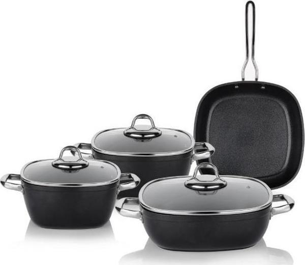 Schafer Gastronomie Master İndüksiyon 7 Parça Tencere Seti Siyah - Image 1