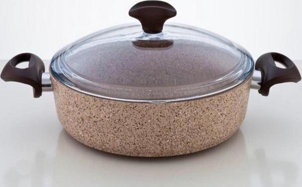 Falez Creamy Granitec 22 cm Kısa Granit Tencere - Image 1