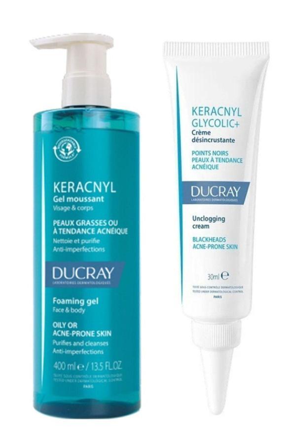 Ducray Keracnyl Cit Bakım Seti-Yıkama Jeli 400 Ml - Glycolic+ Creme 30 Ml - Image 1
