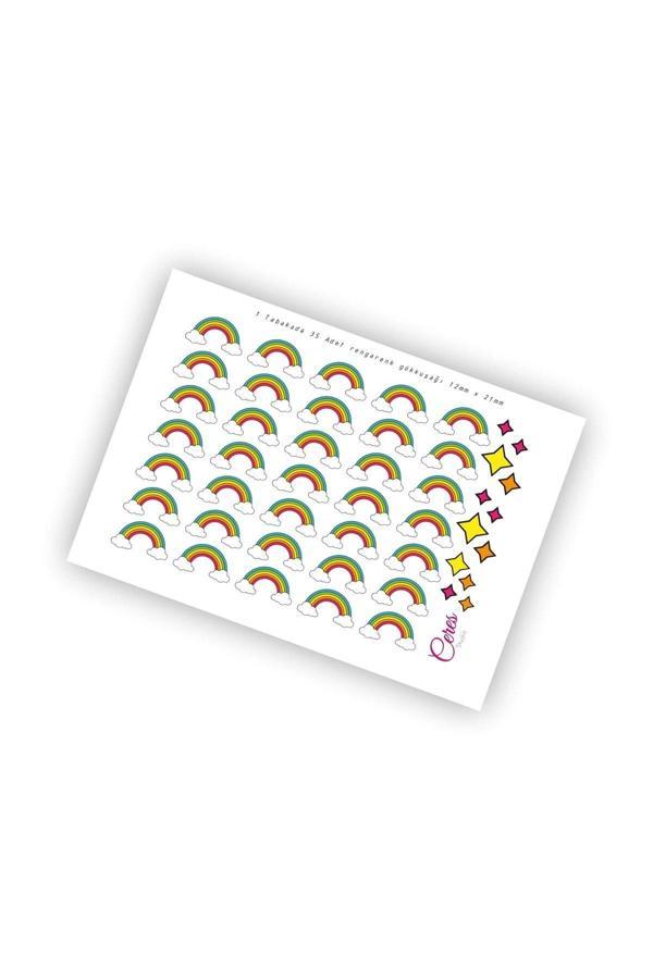 Gökkuşağı Sticker Etiket 12x21mm 9x13cm 2 Sayfa 70 Etiket - Image 1