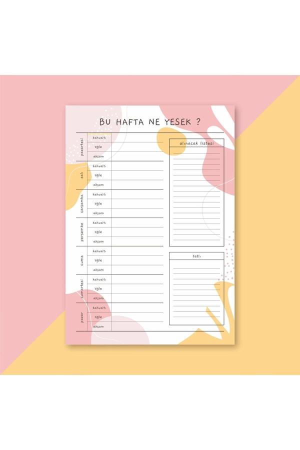 Bugün Ne Yesek? Öğün Planlayıcı Bloknot - Notepad A5 (14x20cm) 50 Sayfa Not Defteri - Image 1