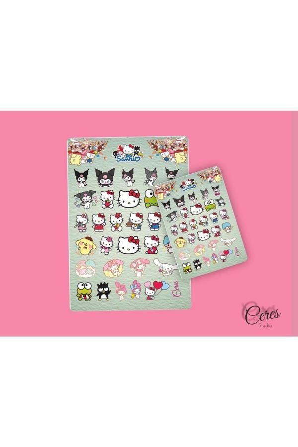 Hello Kitty Sanrio Karışık Sticker Set Etiket 4 Sayfa 70 Etiket - Image 1