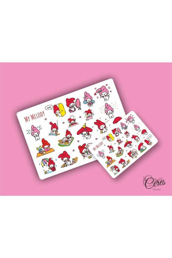 My Melody Sanrio Hello Kitty Sticker Etiket 2 Sayfa 40 Etiket - Image 1