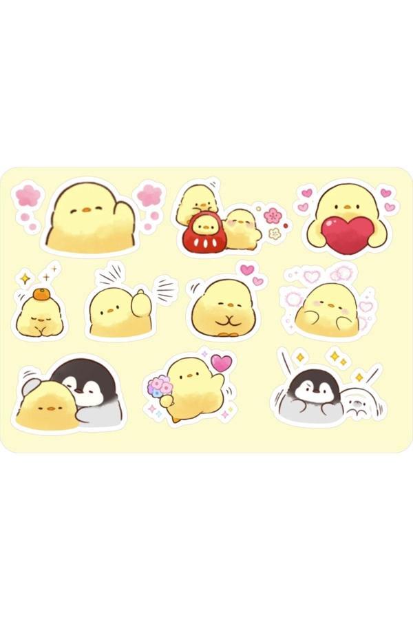 Chicky Sticker Etiket 3 Sayfa 31 Adet Etiket - Sarı Civciv - Image 1