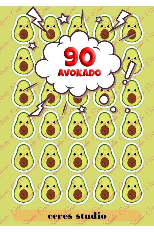 Avokado Sticker Etiket 3 Sayfa 90 Etiket Öğretmen Seti - Image 1
