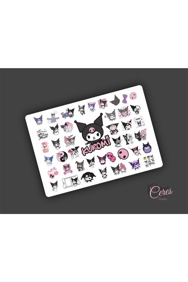 Kuromi Sticker Etiket Tek Sayfa 43 Adet Etiket ( Planlayıcı Bullet Journal Için Uygundur.) - Image 1