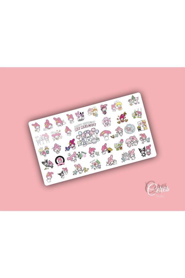 My Melody Sanrio Hello Kitty Sticker Etiket 1 Sayfa 38 Adet Etiket - Image 1