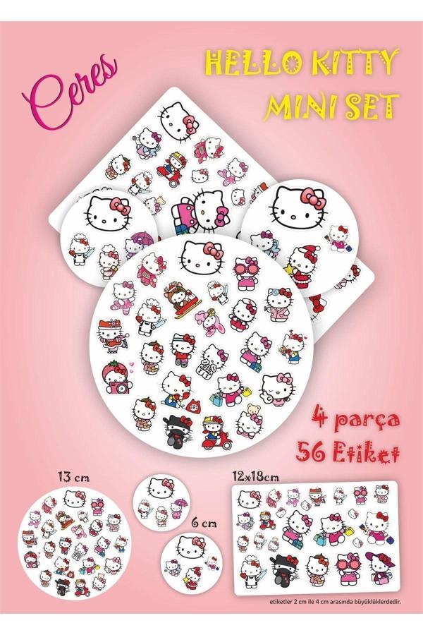 Mini Sanrio Hello Kitty Sticker Seti 4 Parça 56 Adet Etiket - Image 1