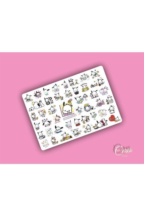 Pochacco Sanrio Hello Kitty Sticker Etiket 1 Sayfa 47 Adet Etiket - Image 1