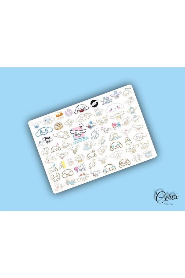 Cinnamoroll Sanrio Hello Kitty Sticker Etiket 1 Sayfa 63 Adet Etiket Bullet Journal Için Uygundur. - Image 1