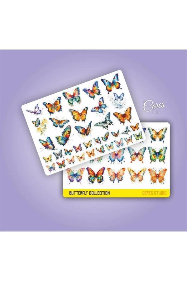 Kelebek Sticker Set 2 Syf 50 Etiket Planlayıcı Bullet Journal Telefon için Uygundur. - Image 1
