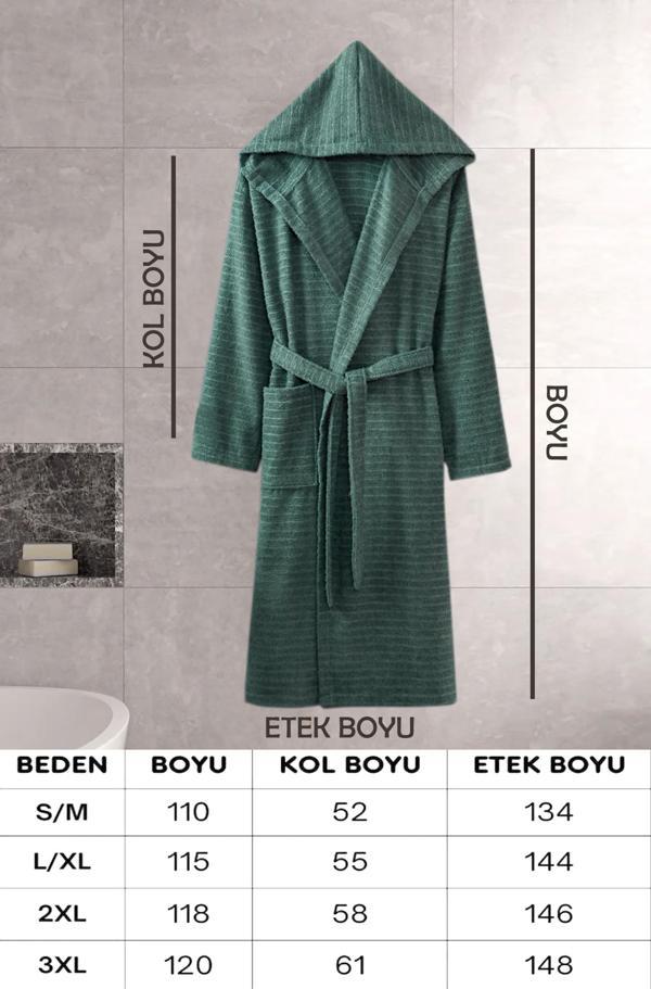 Kapüşonlu Bornoz Doğa Çağla Yeşili S/M - Image 1