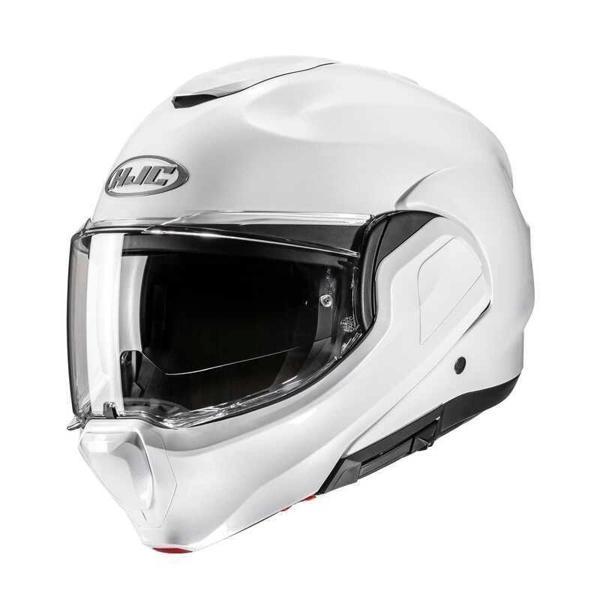 KASK HJC F100 İNCİ BEYAZI 180 DERECE ÇENE AÇILIR - Image 1