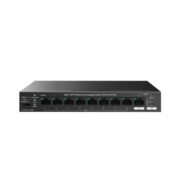 ONTECH - Ip-com Ip-g1110pf-8-120w 8 Port Gıgabıt + 1x1gb Rj45/sfp Port 120w 250 Metre Poe Swıtch - Image 1