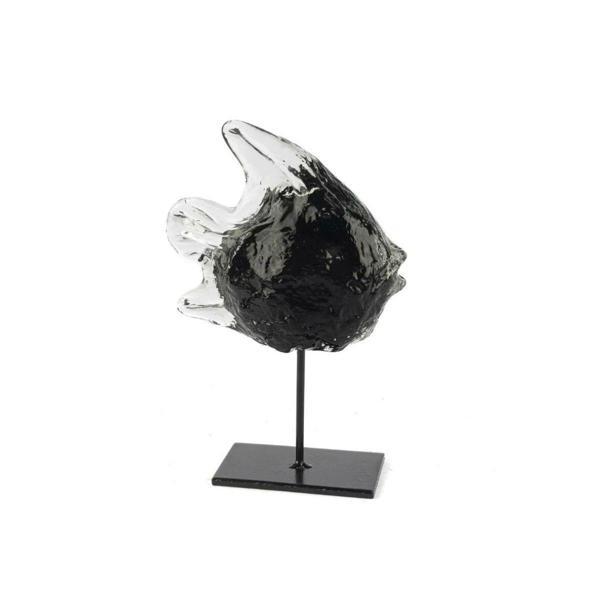 Mikasa Moor Siyah Clear Cam Balık Dekor Obje 15x10x22 cm - Image 1