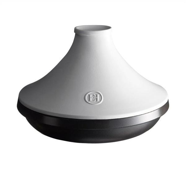 Emile Henry İnduksiyon Uyumlu Tajin 32 cm 4 Lt Slate Beyaz Kapaklı/Slate - Image 1