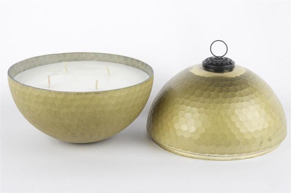 Mikasa Moor Green Gold Kapaklı Cam Mum Bergamot 18x19cm - Image 1