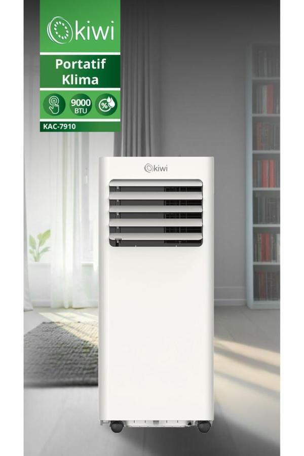 Kiwi KAC-7910 9000 BTU Zamanlayıcılı Nemlendirici, Havalandırma ve Soğutmalı Portatif Taşınabilir Klima - Image 1