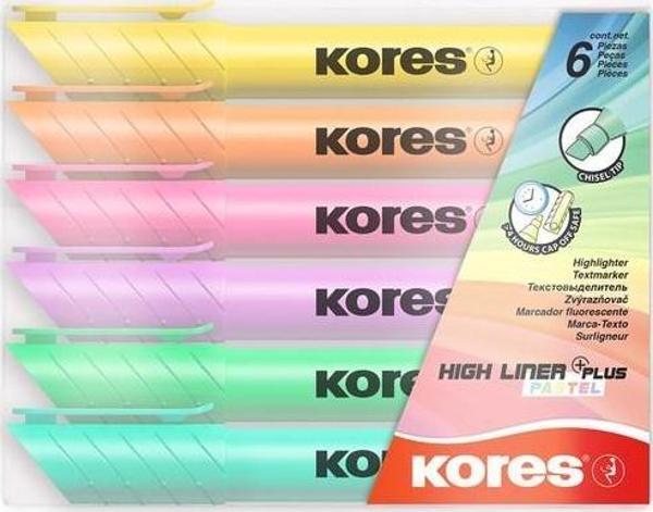 KORES FOSFORLU KALEM HIGH LINER PLUS 6 LI SET - Image 1