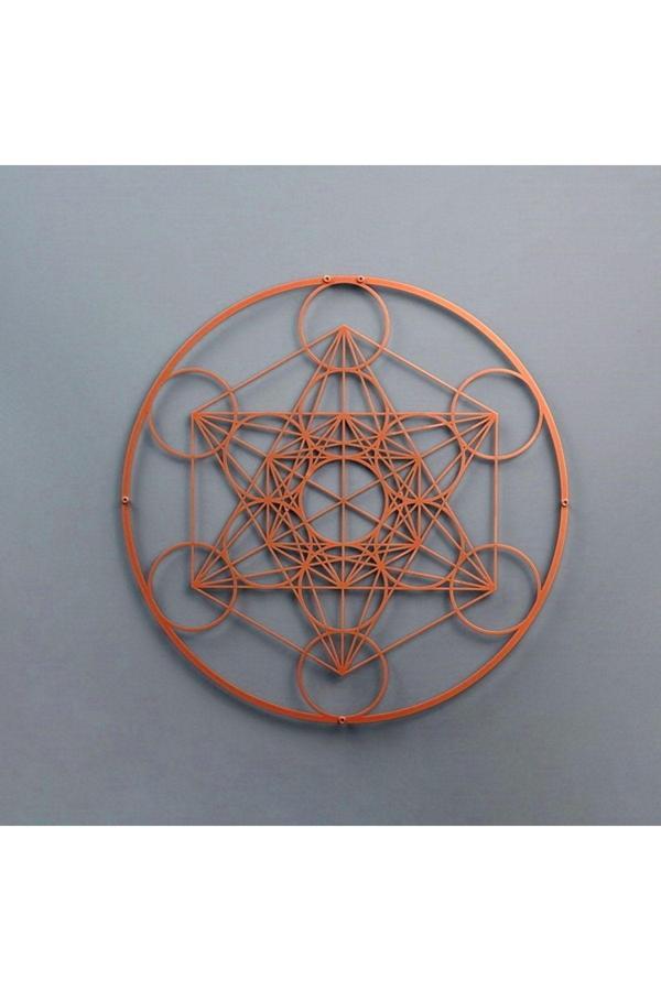 Colorfull Worlds Metatrons Küp Geometri Metal Duvar Dekoru - Image 1