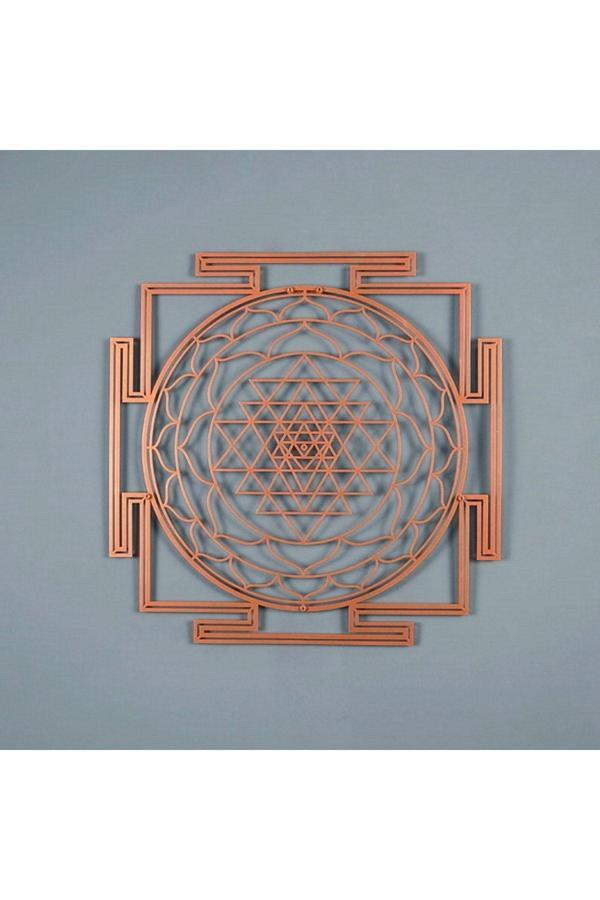 Colorfull Worlds Sri Yantra Kutsal Geometri Metal Duvar Dekoru - Image 1