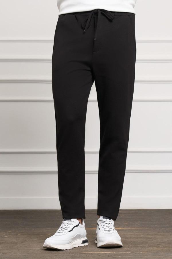  Erkek Siyah Slim Fit  Lastikli Jogger Pantolon - Image 1