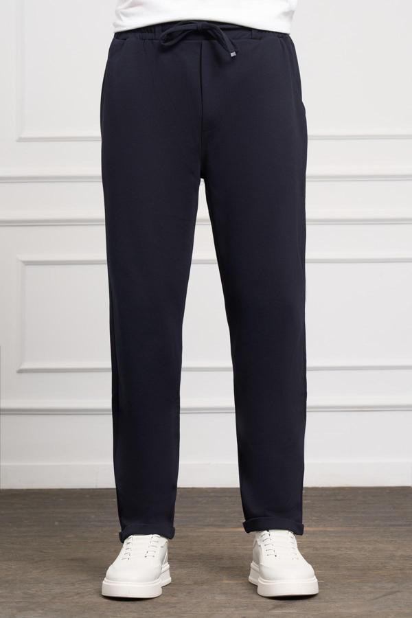  Erkek Lacivert Slim Fit  Lastikli Jogger Pantolon - Image 1