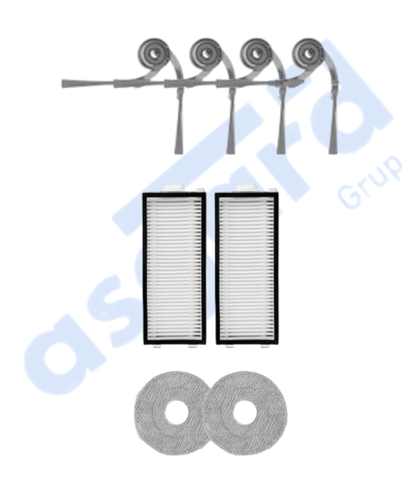 Roborock Saros Z70 Uyumlu 4 Yan Fırça 2 Filtre 2 Mop - Image 1