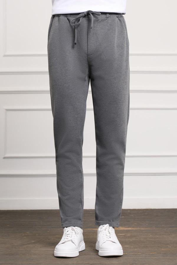  Erkek Antrasit Slim Fit  Lastikli Jogger Pantolon - Image 1