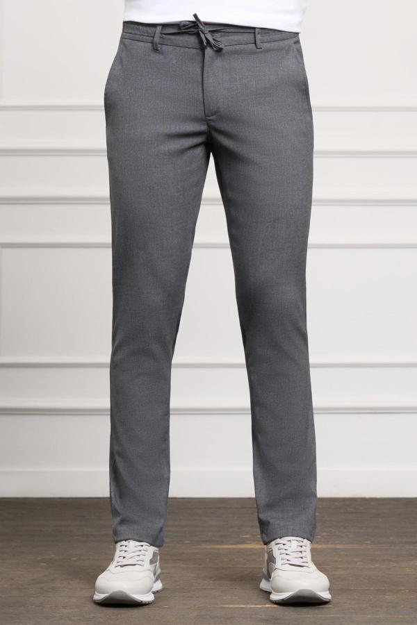  Erkek Gri Slim Fit Jogger Pantolon - Image 1