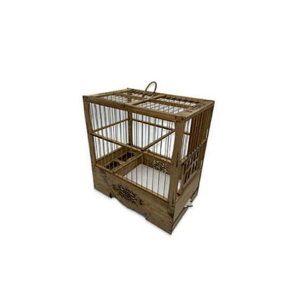 Birdlife Ahşap Oymalı Kuş Kafesi 27,5x29x17 Cm - Image 1