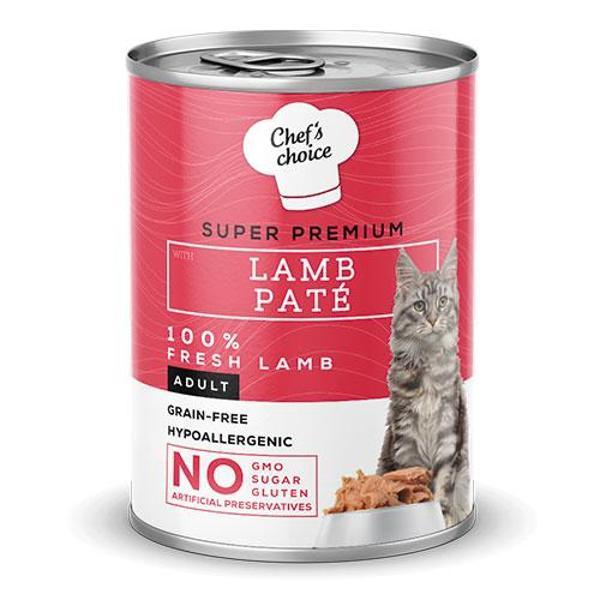 Chefs Choice Pate Lamb Kuzu Etli Tahılsız Yetişkin Kedi Konservesi 12 Adet 400 Gr - Image 1