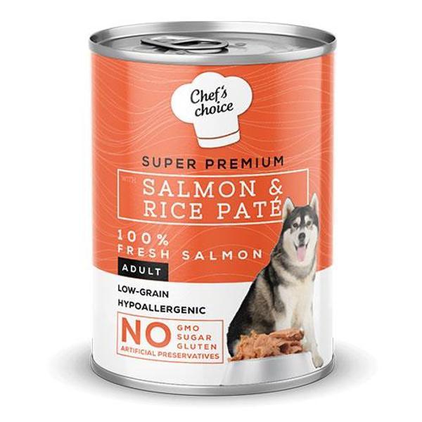 Chefs Choice Pate Somonlu Düşük Tahıllı Yetişkin Köpek Konservesi 12 Adet 400 Gr - Image 1