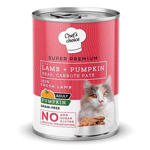 Chefs Choice Pumpkin Pate Lamb Kuzulu Balkabaklı Tahılsız Yetişkin Kedi Konservesi 12 Adet 400 Gr - Image 1
