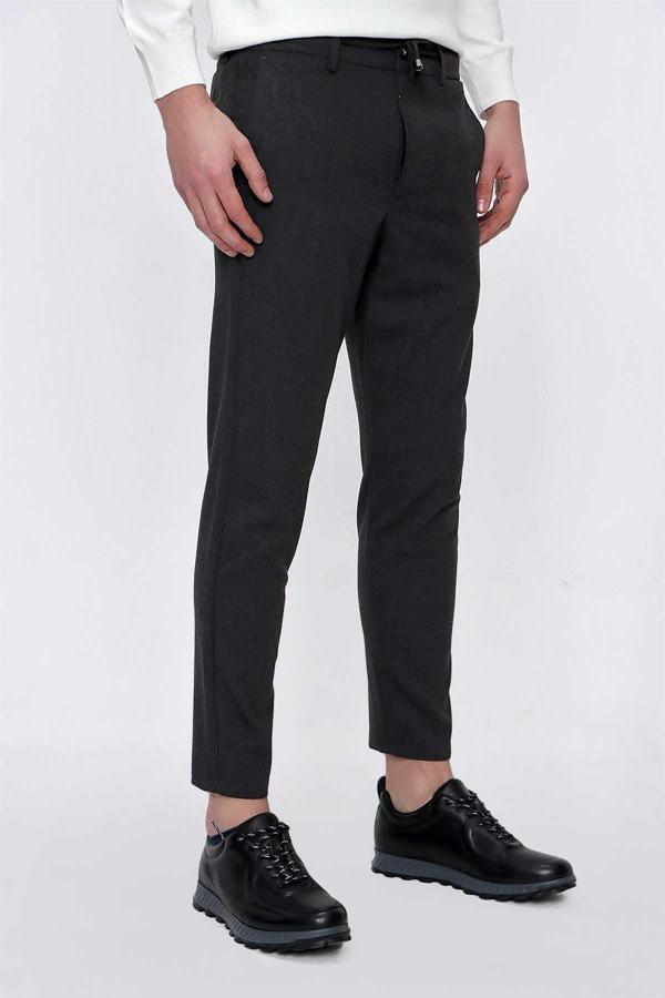  Erkek Antrasit Slim Fit Lastikli Spor Pantolon - Image 1
