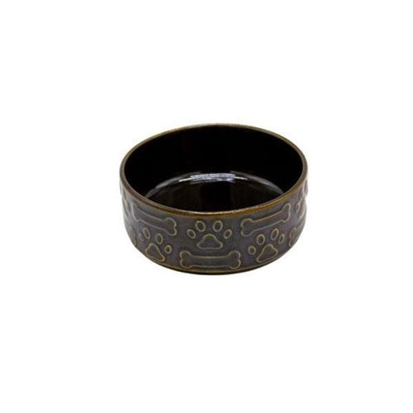 Design Seramik Köpek Mama ve Su Kabı Oksit Yeşil 12 Cm 250 Ml - Image 1