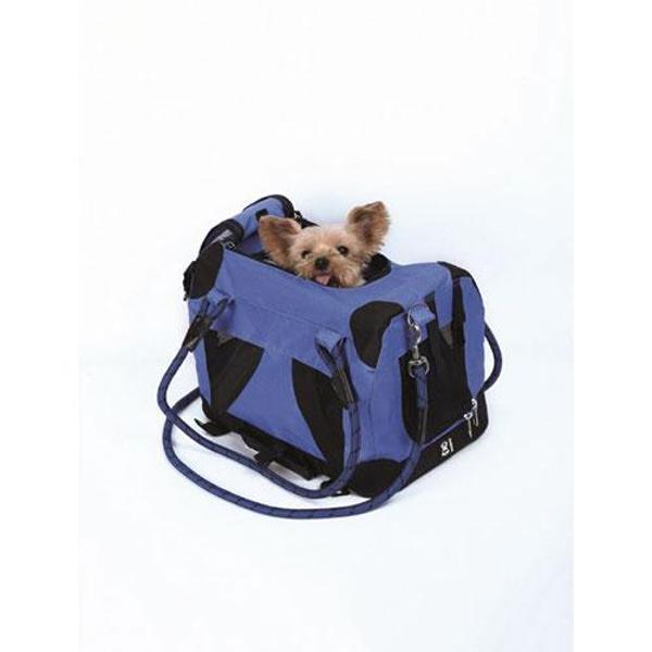 M-Pets 2in1 Remix Omuz Kemerli Kedi ve Küçük Irk Köpek Taşıma Çantası Siyah Mavi 41x28x28 Cm - Image 1