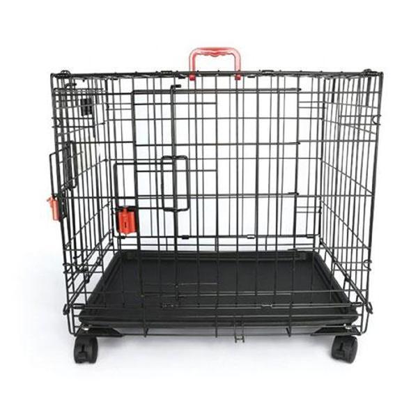 M-Pets Voyager Tekerlekli 2 Kapılı Köpek Kafesi Small Siyah 61x46x48 Cm - Image 1