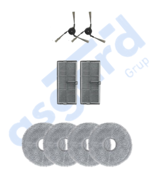 Dreame X40 MASTER-X40 ULTRA-L40 ULTRA UYUMLU 2 Yan Fırça 2 Filtre 4 Mop - Image 1