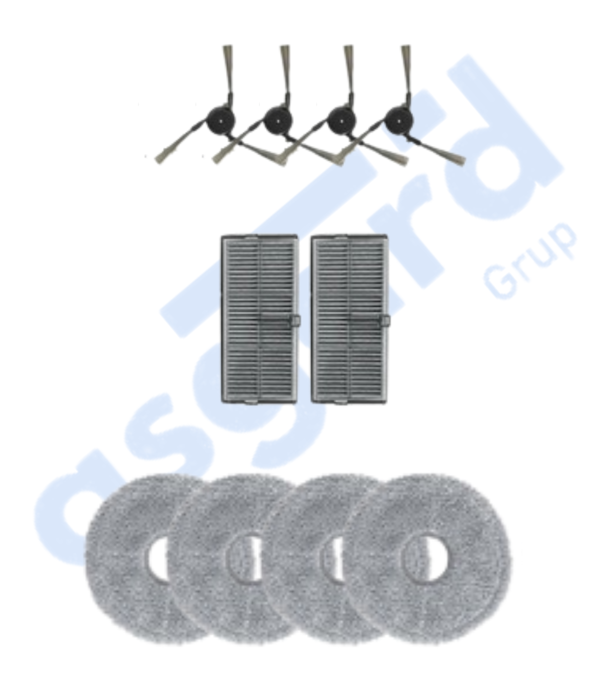 Dreame X40 MASTER-X40 ULTRA-L40 ULTRA UYUMLU 4 Yan Fırça 2 Filtre 4 Mop - Image 1