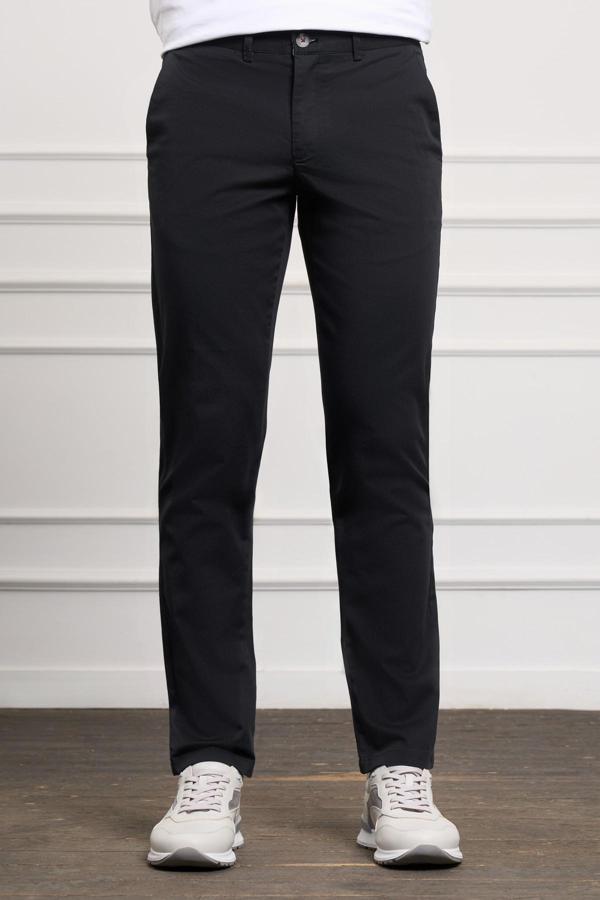  Erkek Siyah Slim Fit Chino Pantolon - Image 1