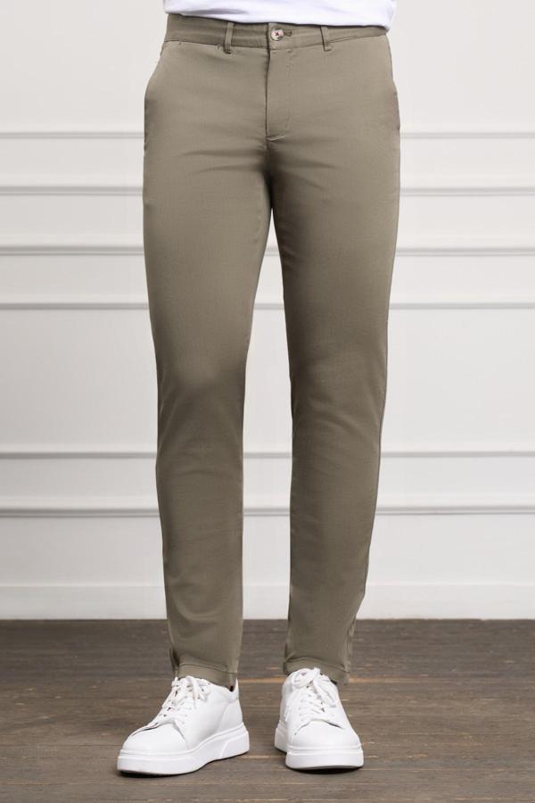  Erkek Yeşil Slim Fit Chino Pantolon - Image 1