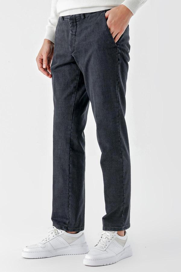  Erkek Siyah Pamuk Yan Cep Dynamic Fit Chino Pantolon - Image 1