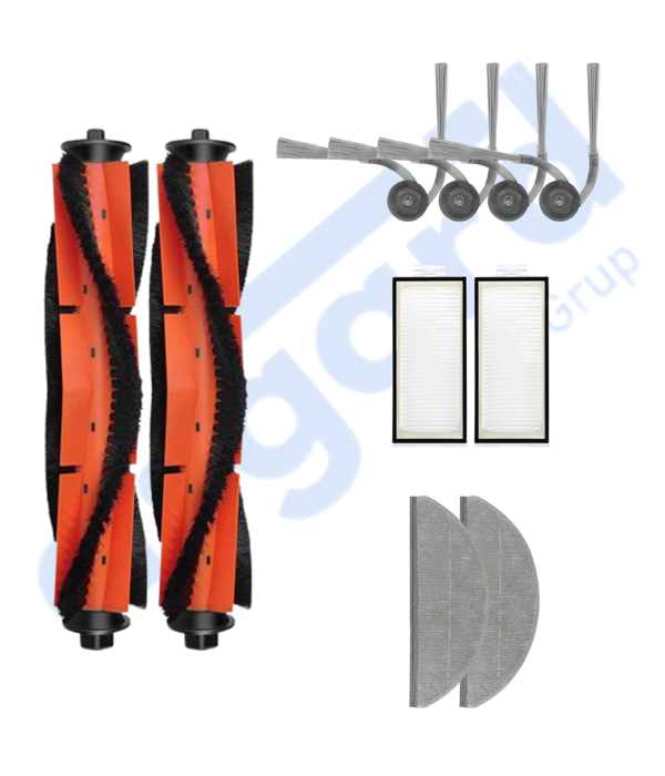 ROBOROCK S8 PRO/S8 PRO+/Q8+/Q8 MAX PRO+ Uyumlu 2 Ana Fırça 4 Yan Fırça 2 Filtre 2 Mop - Image 1