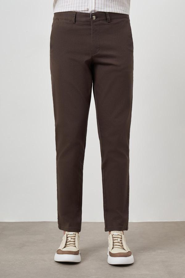  Erkek Haki Pamuk Yan Cep Dynamic Fit Chino Pantolon - Image 1