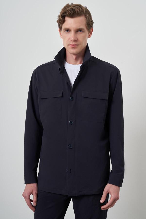  Erkek Lacivert Worker Gömlek Ceket - Image 1