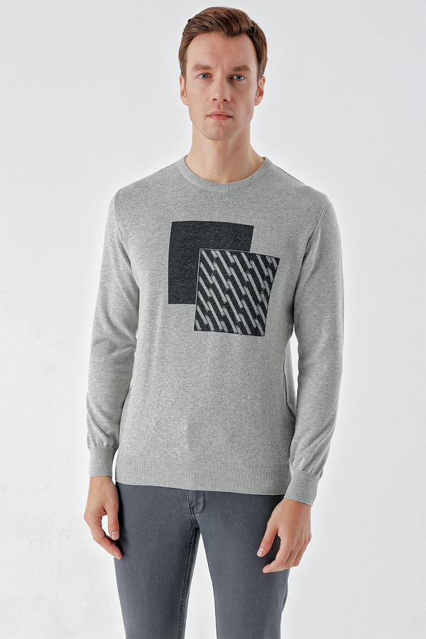  Erkek Grimel Trend Roma Bisiklet Yaka Dynamic Fit Rahat Kesim Triko - Image 1