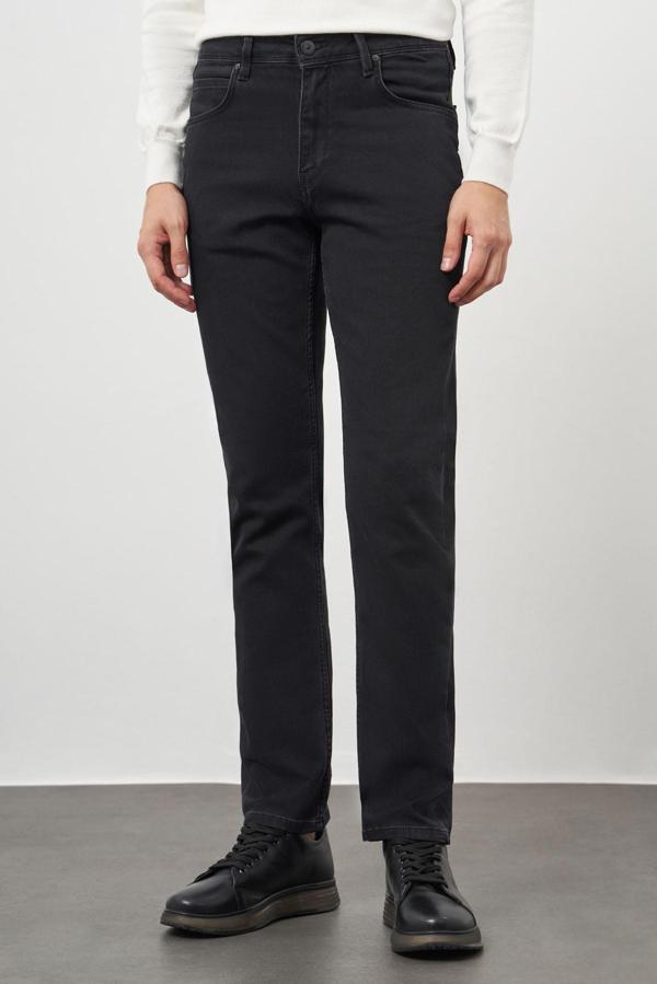 Erkek Siyah Denim 5 Cep Dynamic Fit Jean Kot Pantolon - Image 1